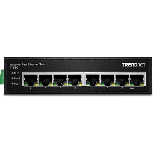 Trendnet TI-E80 network switch Unmanaged Fast Ethernet (10/100) Black