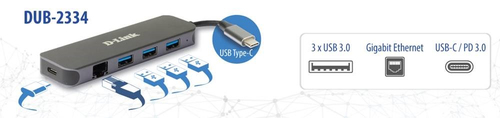 D-Link 5-in-1 USB-C Hub with Gigabit Ethernet/Power Delivery