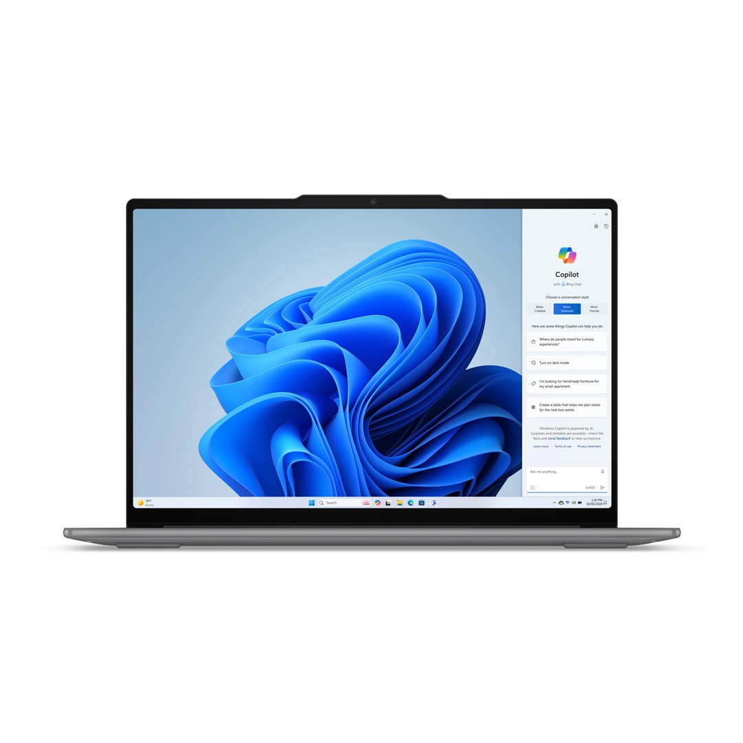 Lenovo Yoga Slim 7 15ILL9 Copilot+ PC Intel Core Ultra 7 256V Laptop 38.9 cm (15.3") Touchscreen 2.8K 16 GB LPDDR5x-SDRAM 512 GB SSD Wi-Fi 7 (802.11be) Windows 11 Home English Grey