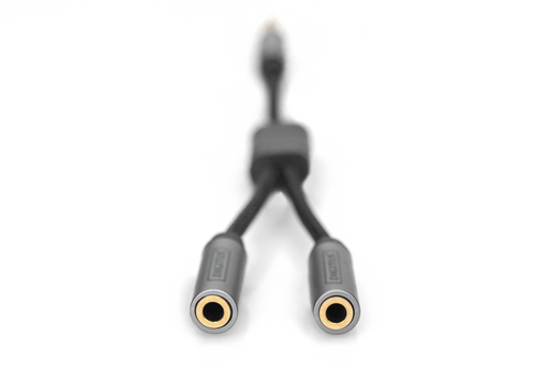 Digitus Audio Headset Adapter, 3.5 mm jack to 2x 3.5 mm socket