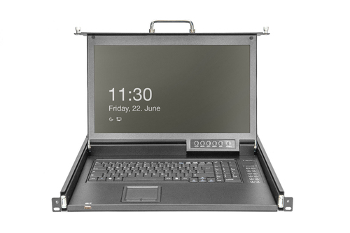 Digitus 17" HD LCD KVM console, 8-port HDMI, German keyboard