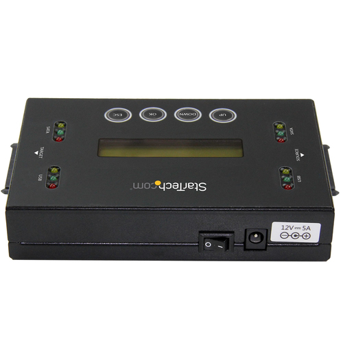 StarTech.com 1:1 Standalone Hard Drive Duplicator & Eraser, USB Thumb Drive and SATA HDD/SSD Disk Cloner & Eraser, LCD display, TAA Compliant, OS Independent