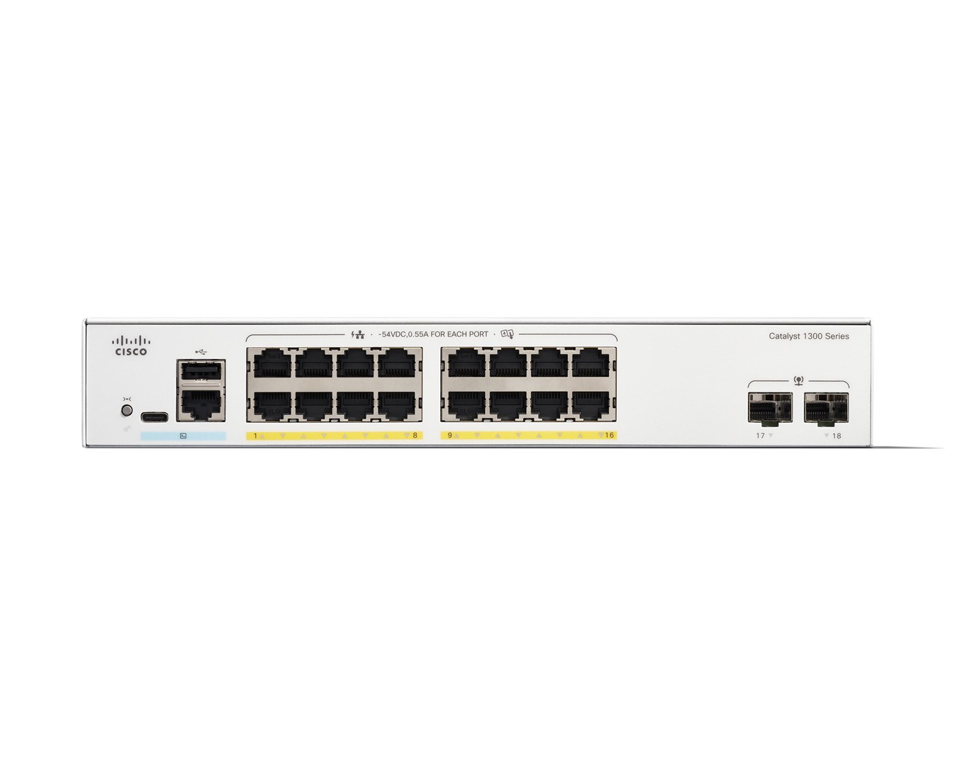 Catalyst 1300 16-port GE, Full PoE, 2x1G SFP