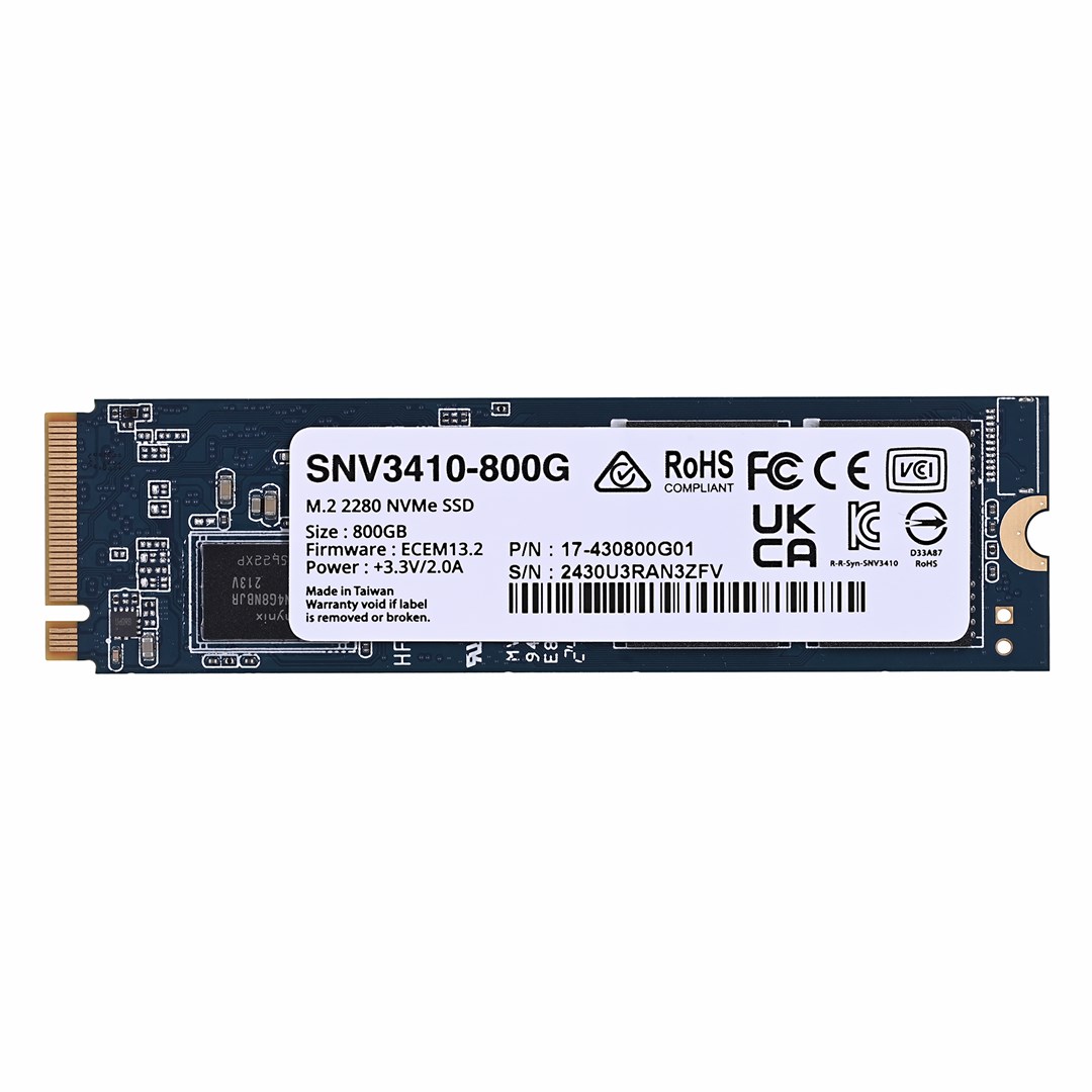 Synology SNV3410-800G internal solid state drive 800 GB M.2 PCI Express 3.0 NVMe