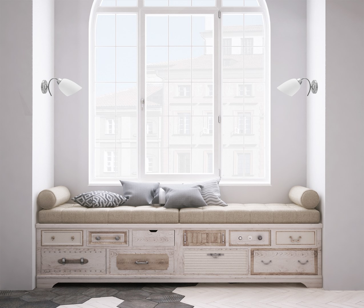 Classic single wall lamp Activejet NIKITA nickel E27 for the living room