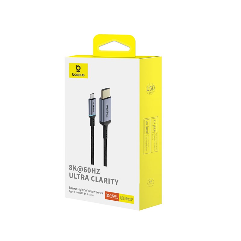 Baseus High Definition Series Flexible USB C to HDMI8K cable 1.5 m Black