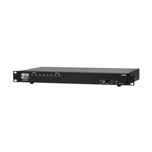 Tripp Lite B024-H4U08 8-Port 4K HDMI/USB KVM Switch - 4K 60 Hz Video/Audio, USB Peripheral Sharing, 1U Rack-Mount