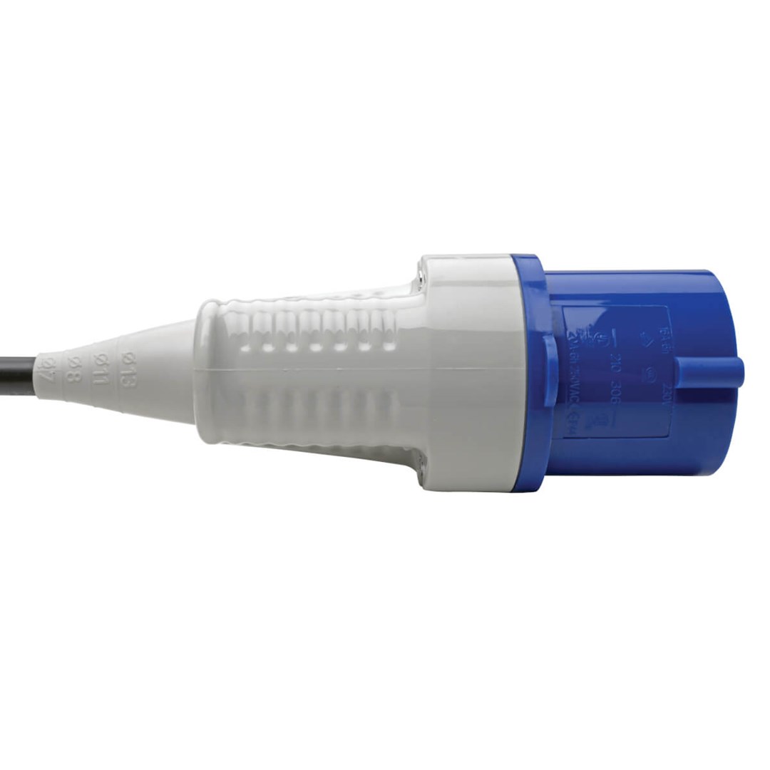 Tripp Lite P070-010 IEC 309 to C19, Heavy-Duty Extension Cord - 16A, 250V, 16 AWG, 10 ft. (3.05 m), Black