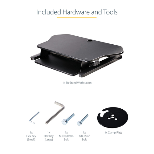 StarTech.com Corner Sit Stand Desk Converter with Keyboard Tray - Large Surface (35" x 21") - Height Adjustable Ergonomic Desktop/Tabletop Standing Workstation - Supports Dual Monitors
