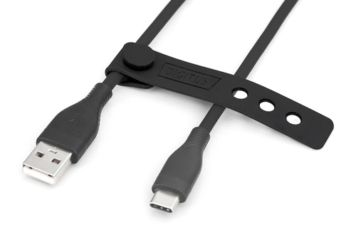 Digitus USB-C silicone connection cable, 0.5m, black