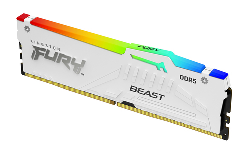 Kingston Technology FURY Beast 64GB 6000MT/s DDR5 CL40 DIMM (Kit of 4) White RGB XMP