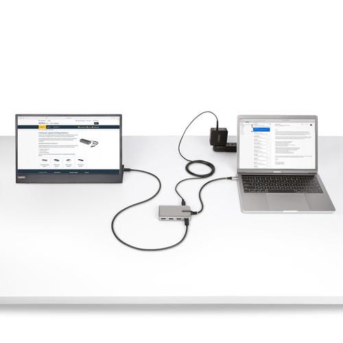 StarTech.com 4-Port USB-C Hub with USB-C DP Alt Mode Video Output 4K 60Hz - 3x USB-A, 1x USB Type-C, 100W Power Delivery Pass-Through, USB 3.2 10Gbps, 1ft/30cm Cable, Portable USB Hub