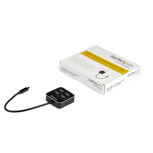 StarTech.com 4-Port USB C Hub - USB-C to 4x USB-A Ports - SuperSpeed 10Gbps USB 3.2 Gen 2 Type-C Hub - USB Bus Powered - Portable/Compact USB-C to USB Adapter Hub for Laptop - Aluminum