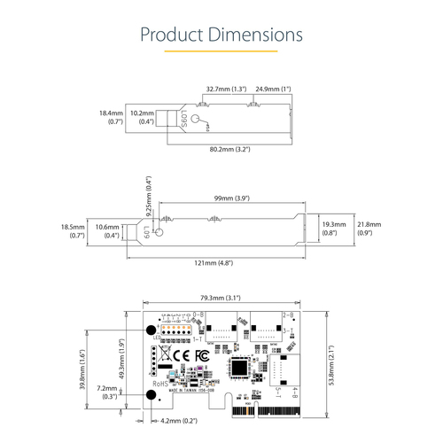 StarTech.com SATA PCIe Card - 6 Port PCIe SATA Expansion Card - 6Gbps - Low/Full Profile - Stacked SATA Connectors - ASM1166 Non-Raid - PCI Express to SATA Converter