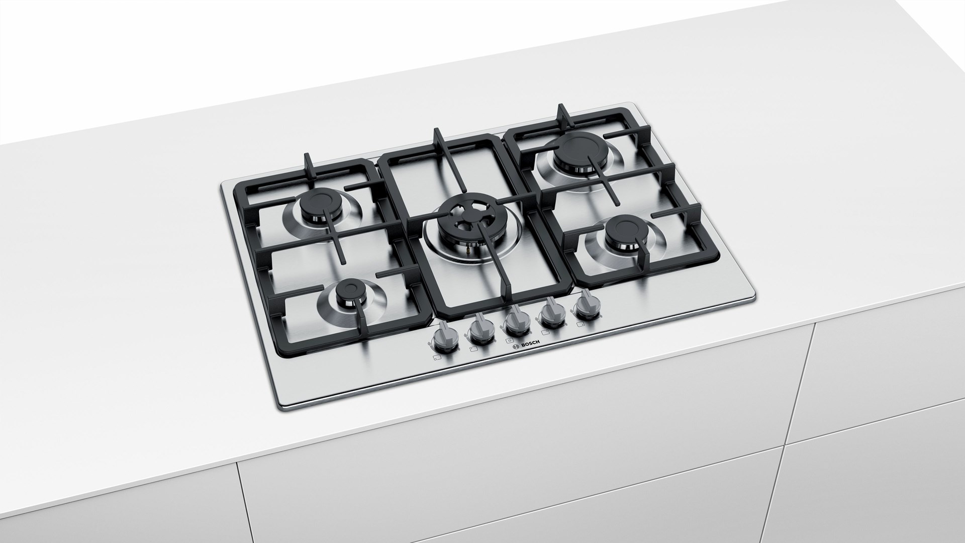Bosch Serie 4 PGQ7B5B90 hob Stainless steel Built-in 75 cm Gas 5 zone(s)
