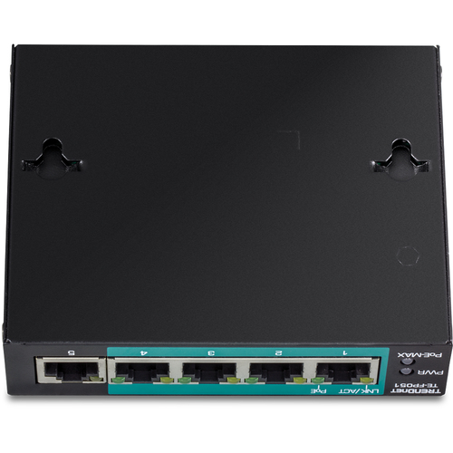 Trendnet TE-FP051 network switch Unmanaged Fast Ethernet (10/100) Power over Ethernet (PoE) Black