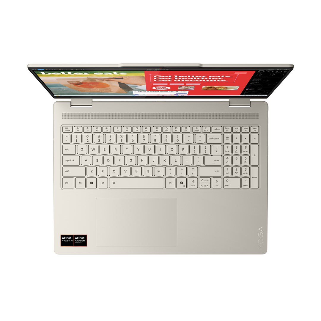 Lenovo Yoga 7 2-in-1 16AKP10 Copilot+ PC AMD Ryzen AI 7 350 Hybrid (2-in-1) 40.6 cm (16") Touchscreen 2.8K 16 GB LPDDR5x-SDRAM 512 GB SSD Wi-Fi 7 (802.11be) Windows 11 Home