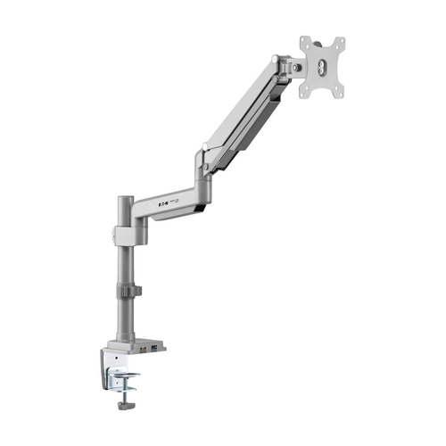 Tripp Lite DDR1732SAL Single-Display Gas Spring-Arm Desktop Clamp or Grommet for 13” to 34” Displays - USB and Audio Ports, Aluminum
