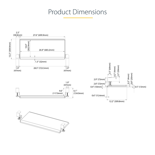 KEYBOARD-TRAY-CLAMP1 - Computer Systems by StarTech.com