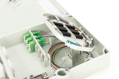 Digitus FTTH/FTTB Distribution box, assembled, OS2, 12 fibers, LC/APC
