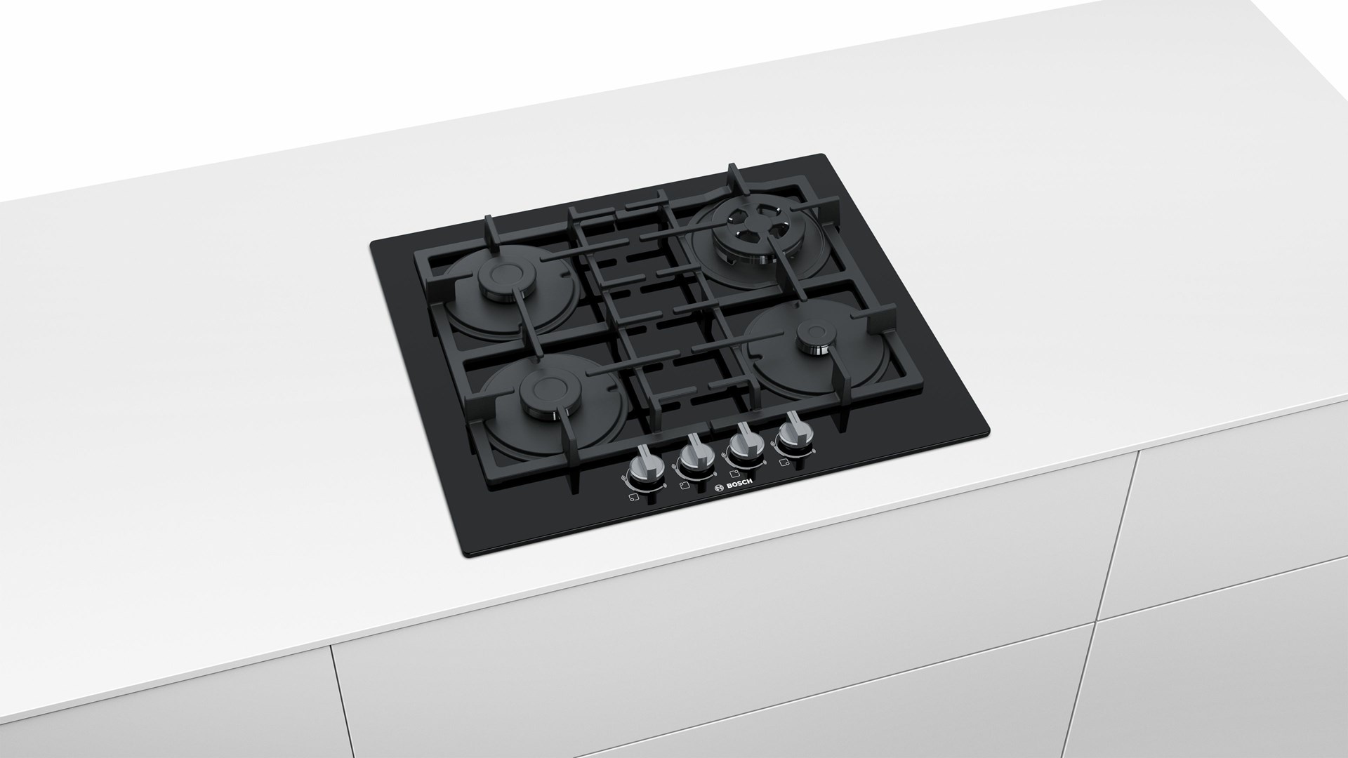 Bosch Serie 4 PNP6B6B90 hob Black Built-in 60 cm Gas 4 zone(s)
