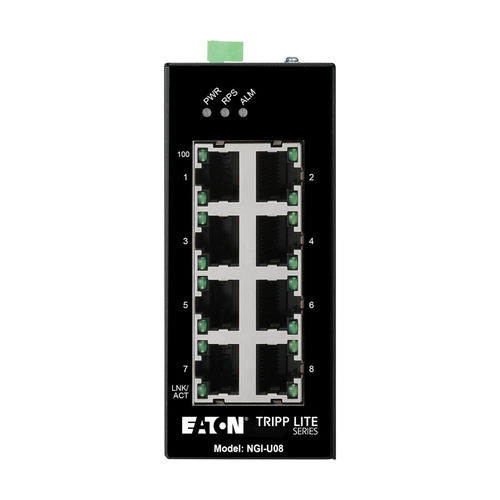 Tripp Lite NGI-U08 8-Port Unmanaged Industrial Gigabit Ethernet Switch - 10/100/1000 Mbps, DIN Mount