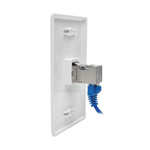 Tripp Lite N235-001-SH-D Cat6 Straight-Through Modular Shielded In-Line Snap-In Coupler with 90-Degree Down-Angled Port (RJ45 F/F)