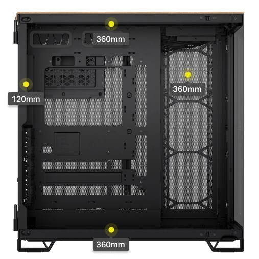 CORSAIR Case Midi 6500X (Tempered Glass) Black/Walnut Wood