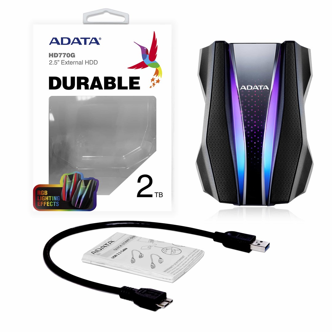 ADATA HD770G external hard drive 2 TB 2.5" 3.2 Gen 1 (3.1 Gen 1) Black