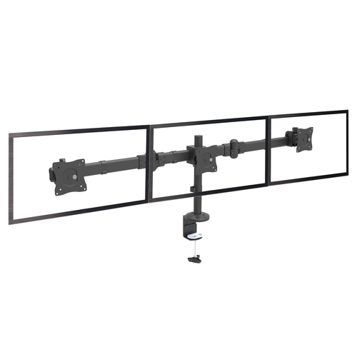 StarTech.com Desk Mount Triple Monitor Arm - Ergonomic VESA 3 Monitor Mount up to 27" - Articulating & Height Adjustable Pole Mount - Tilt/Swivel/Rotate LCD/LED Screen - Desk Clamp/Grommet