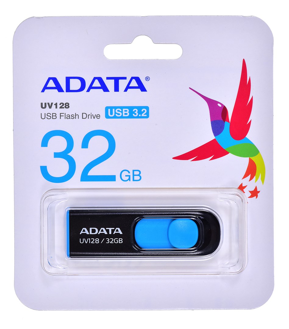 ADATA DashDrive UV128 32GB USB flash drive USB Type-A 3.2 Gen 1 (3.1 Gen 1) Black, Blue