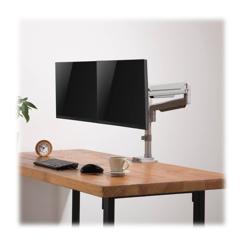 Tripp Lite DDR1732DAL Dual-Display Gas-Arm Mount for 13” to 34” Monitors - Clamp or Grommet, USB, Audio Ports