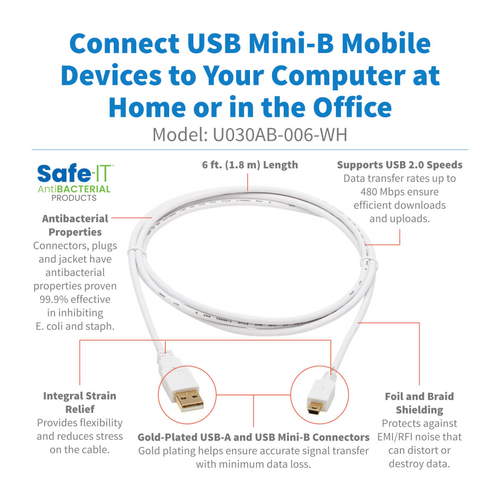 U030AB-006-WH - Cables & Adaptors by Eaton