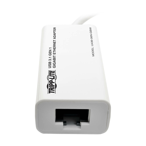 Tripp Lite U436-06N-GBW USB-C to Gigabit Network Adapter, Thunderbolt 3 Compatibility - White