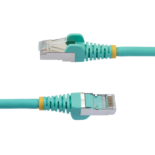 StarTech.com 10m CAT6a Ethernet Cable - Aqua - Low Smoke Zero Halogen (LSZH) - 10GbE 500MHz 100W PoE++ Snagless RJ-45 w/Strain Reliefs S/FTP Network Patch Cord