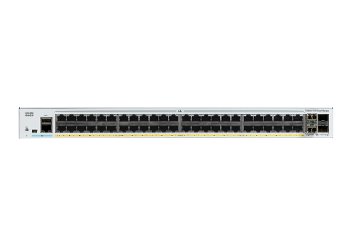Cisco Catalyst 1000-48FP-4G-L Network Switch, 48 Gigabit Ethernet (GbE) PoE+ Ports, 740W PoE Budget, four 1 G SFP Uplink Ports, Enhanced Limited Lifetime Warranty (C1000-48FP-4G-L)