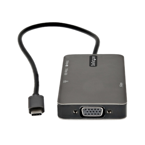 StarTech.com USB-C Multiport Adapter - USB-C to 4K 30Hz HDMI or 1080p VGA - USB Type-C Mini Dock w/ 100W Power Delivery Passthrough, 3-Port USB Hub 5Gbps, GbE - 12" (30cm) Attached Cable