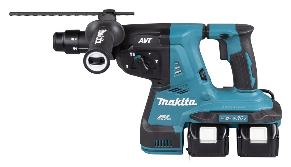 Makita Hammer Drill 2x18V DHR281PT2J 2.9J 2x5.0Ah BL + handle