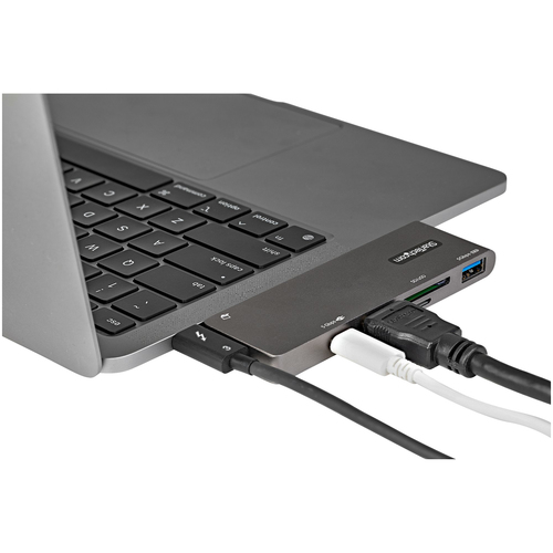 StarTech.com USB C Multiport Adapter for MacBook Pro/Air - USB Type-C to 4K HDMI, 100W Power Delivery Pass-through, SD/MicroSD Slot, 2-Port USB 3.0 Hub - Portable USB-C Mini Dock