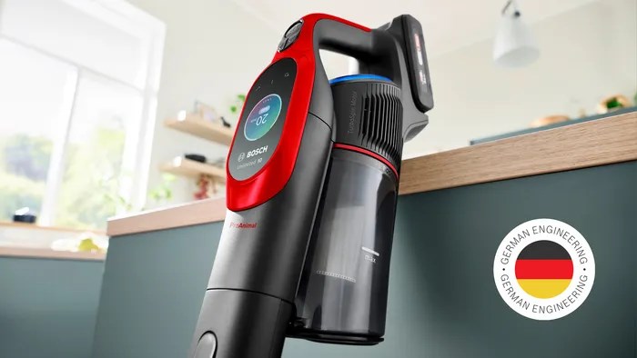 Bosch BCS1041PET stick vacuum/electric broom Battery Dry HEPA Bagless 0.4 L 23.5 W Black, Red 4 Ah