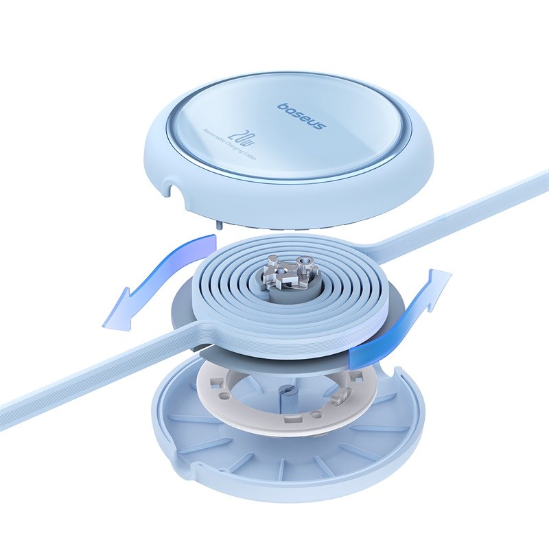 Baseus Free2Pull Expandable USB C to iP Ligtning fast charging cable 1 m 20 W Blue