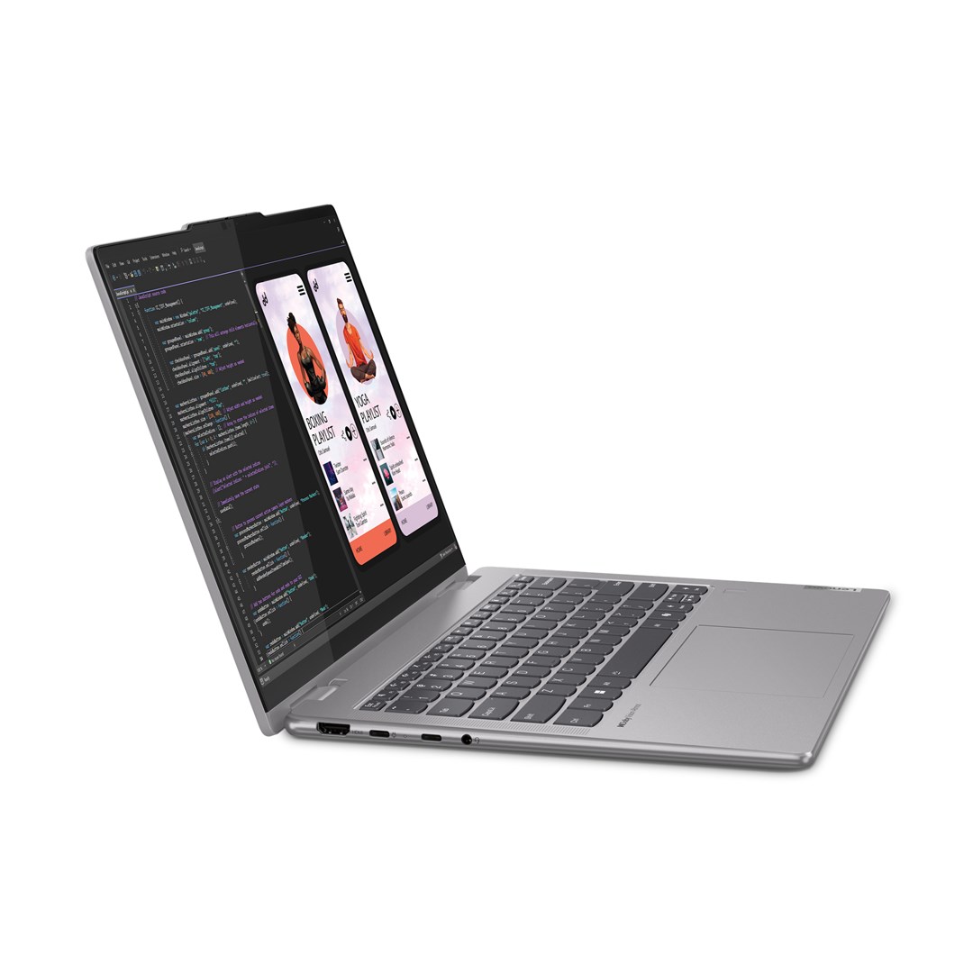 Lenovo 7 2-in-1 AMD Ryzen™ 5 8640HS Hybrid (2-in-1) 35.6 cm (14") Touchscreen WUXGA 16 GB LPDDR5x-SDRAM 1 TB SSD Wi-Fi 6E (802.11ax) Windows Home 11 Grey + Backpack