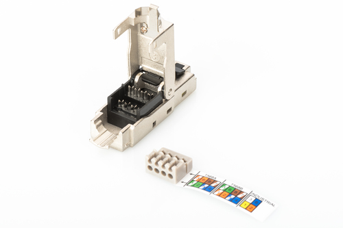 Digitus CAT 6A Field Termination Plug, STP with dust cap, bend relief