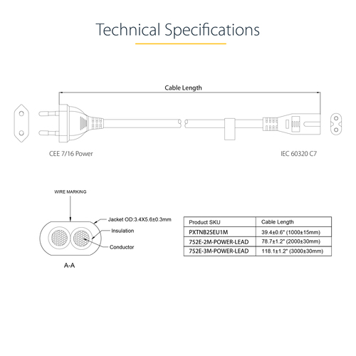 752E-3M-POWER-LEAD - Cables & Adaptors by StarTech.com