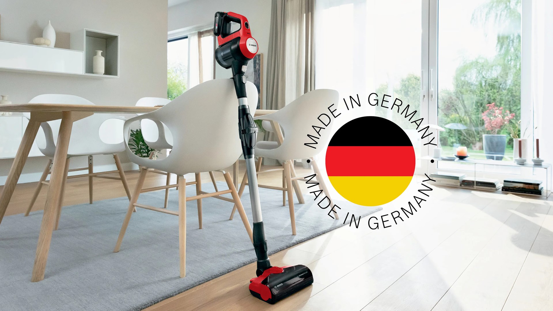 Bosch BCS711PET stick vacuum/electric broom Battery Dry Bagless 0.3 L Black, Red 3 Ah