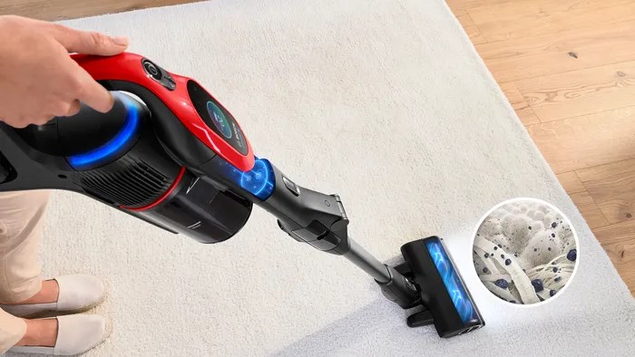Bosch BCS1041PET stick vacuum/electric broom Battery Dry HEPA Bagless 0.4 L 23.5 W Black, Red 4 Ah