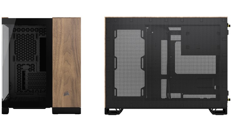 CORSAIR mATX Case 2500X (Tempered Glass) Black/Walnut Wood