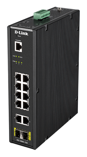 D-Link 12-Port L2 Industrial Smart Managed Switch with 10 x 1GBaseT(X) & 2 x SFP