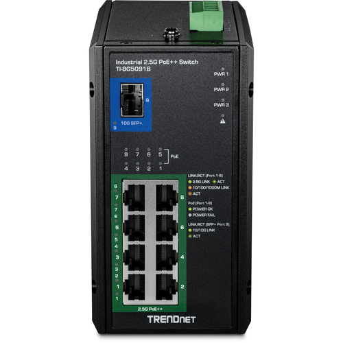 Trendnet TI-BG5091B network switch Unmanaged 2.5G Ethernet (100/1000/2500) Power over Ethernet (PoE) Black