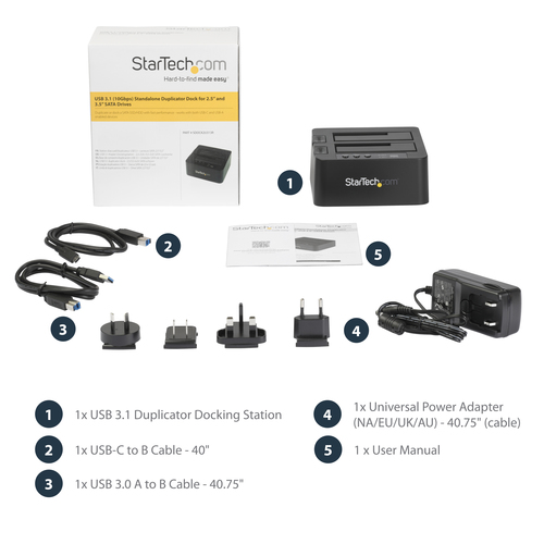 StarTech.com Standalone Hard Drive Duplicator, Dual Bay HDD/SSD Cloner/Copier, USB 3.1 (10Gbps) to SATA III HDD/SSD Docking Station, Hard Disk Duplicator Dock, Hard Drive Cloner